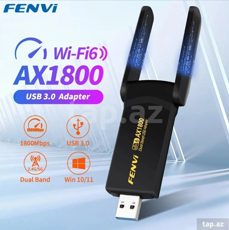 Dongle USB Wi-Fi 6 1800Mb