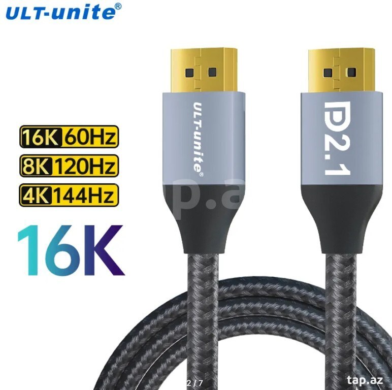 Kabel DP to DP 2.1 16K 60hz 80Gbps
