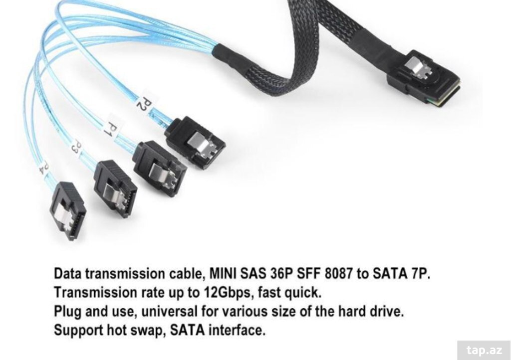 Mini-SAS SFF-8087 To 4 sata kabeli (4)