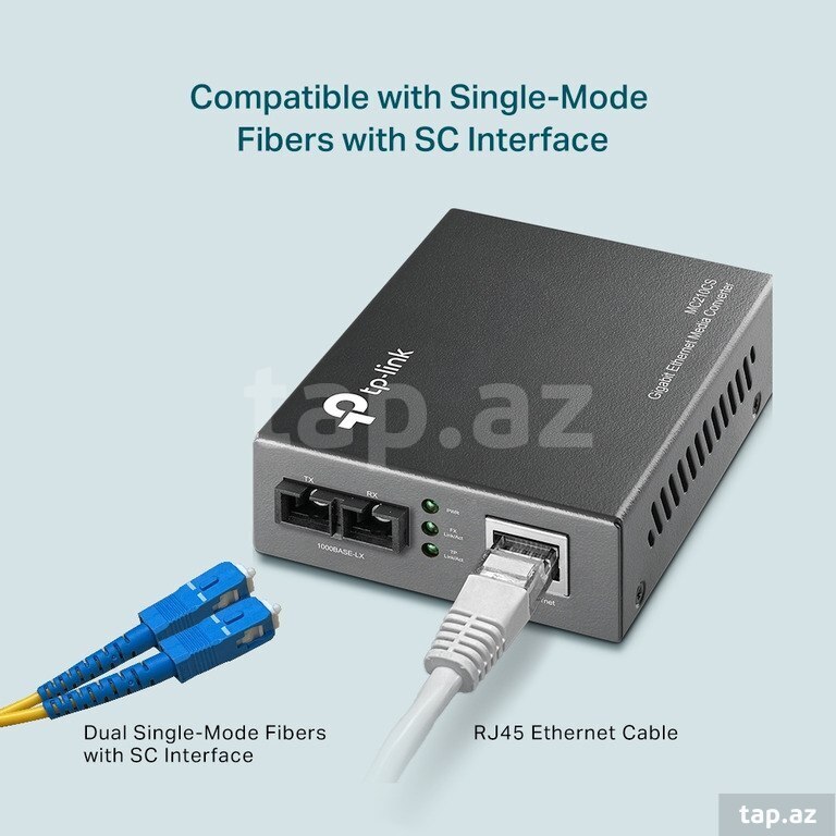 Şəbəkə avadanlığı "TP-Link MC210CS Gigabit Single-Mode Media Converter" (6)