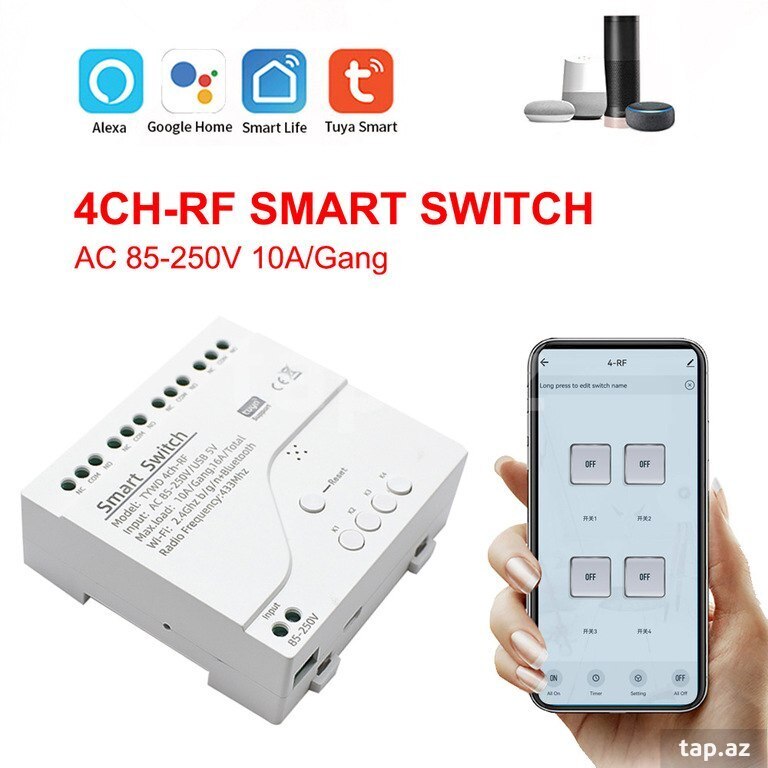 Ağıllı ZigBee Rele - 4 kanal