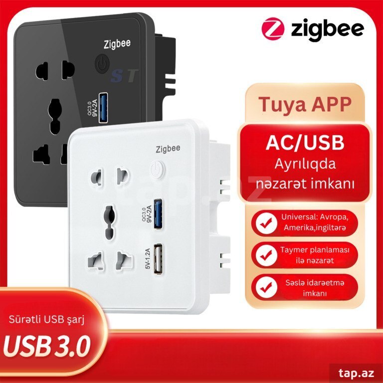 "Zigbee" elektrik yuvası
