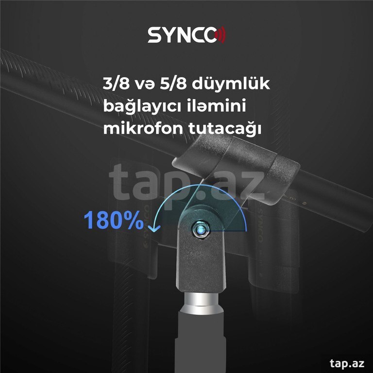 “Synco D2” Kamera üçün XLR boom mikrofon (10)