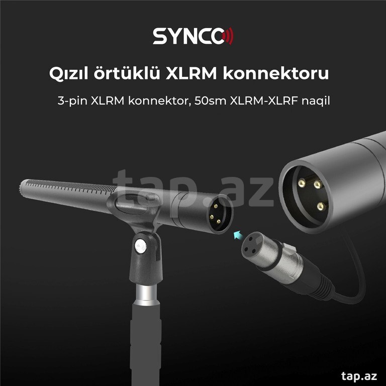 “Synco D2” Kamera üçün XLR boom mikrofon (11)