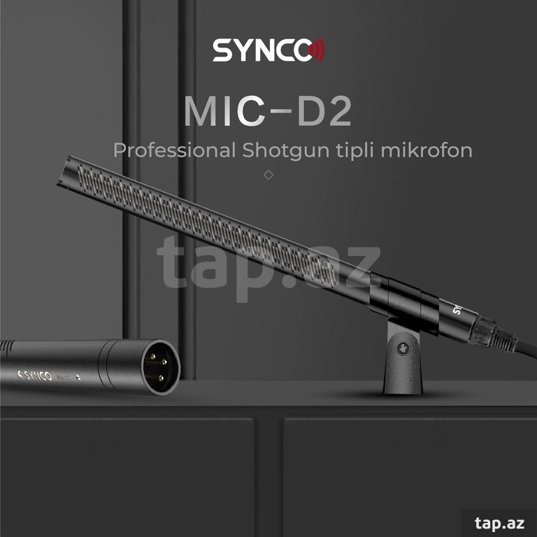“Synco D2” Kamera üçün XLR boom mikrofon (5)