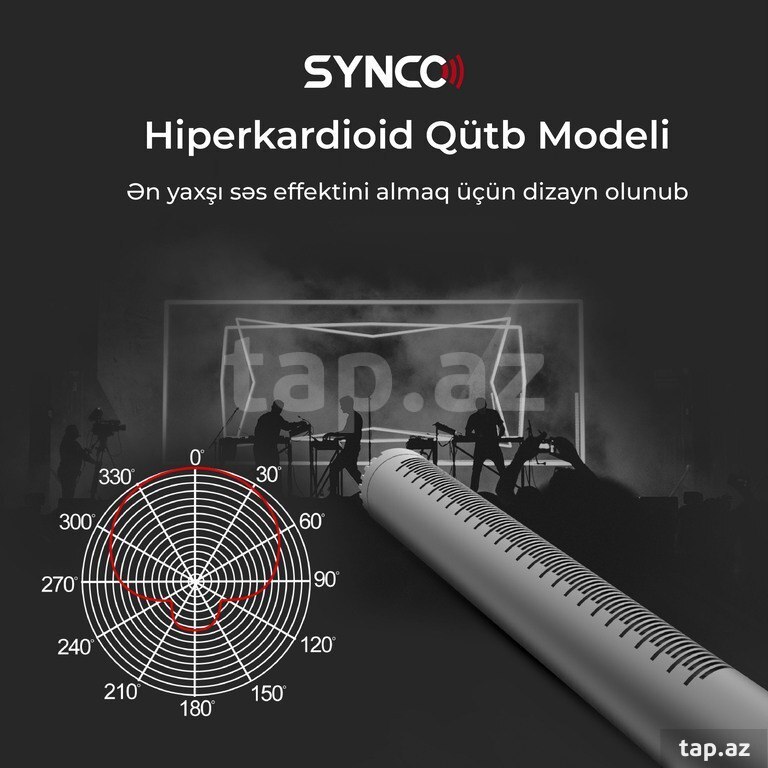 “Synco D2” Kamera üçün XLR boom mikrofon (6)