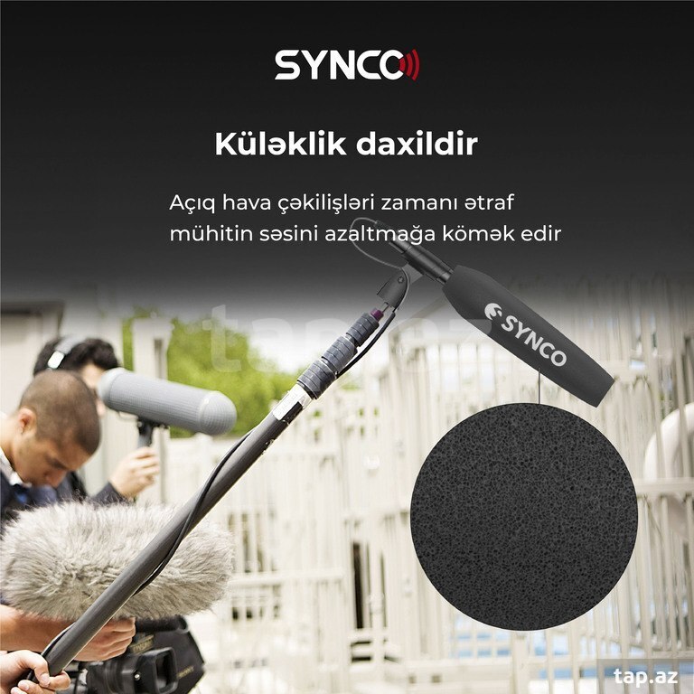 “Synco D2” Kamera üçün XLR boom mikrofon (4)