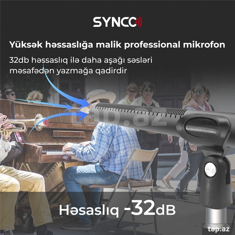 “Synco D2” Kamera üçün XLR boom mikrofon (3)