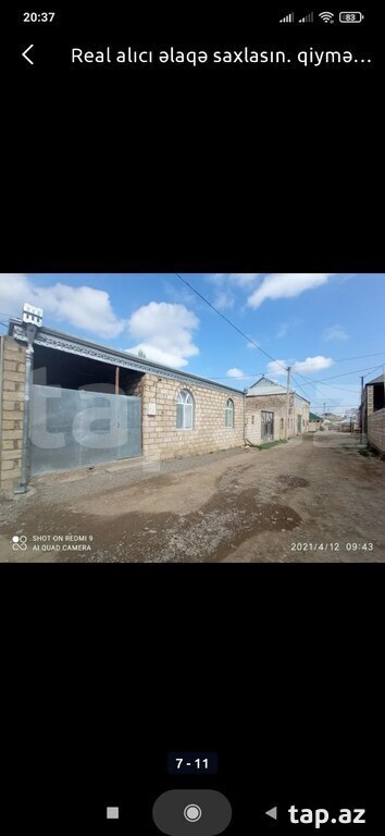 3-room private house for sale, Ganja