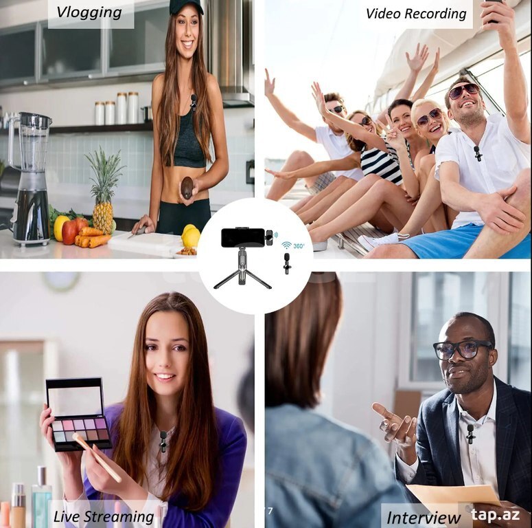 Wireless çüt yaxa mikrofon (8)