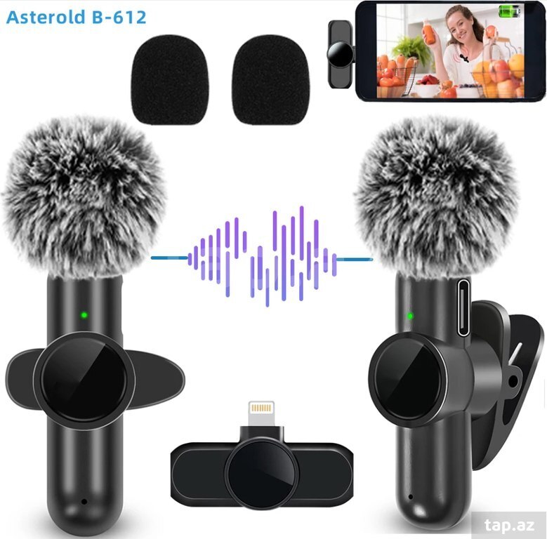 Wireless çüt yaxa mikrofon