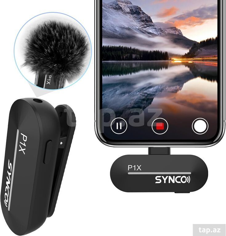 “Synco P1X L” telefon üçün simsiz yaxa mikrofonu (Apple iPhone, 1 nəfərlik) (9)