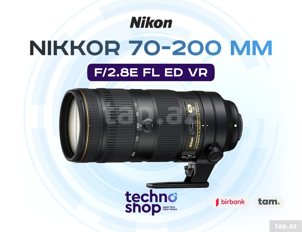 Linza "Nikkor 70-200 mm f/2.8E FL ED VR"