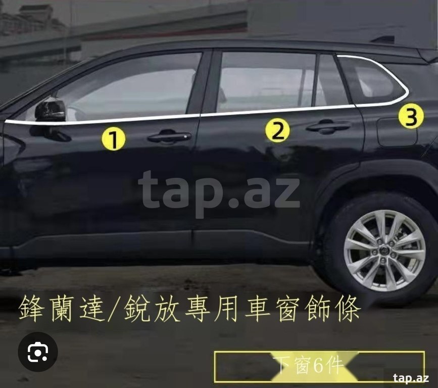 "Toyota Corolla Cross 2024" şüşə qirağı xromu (16)