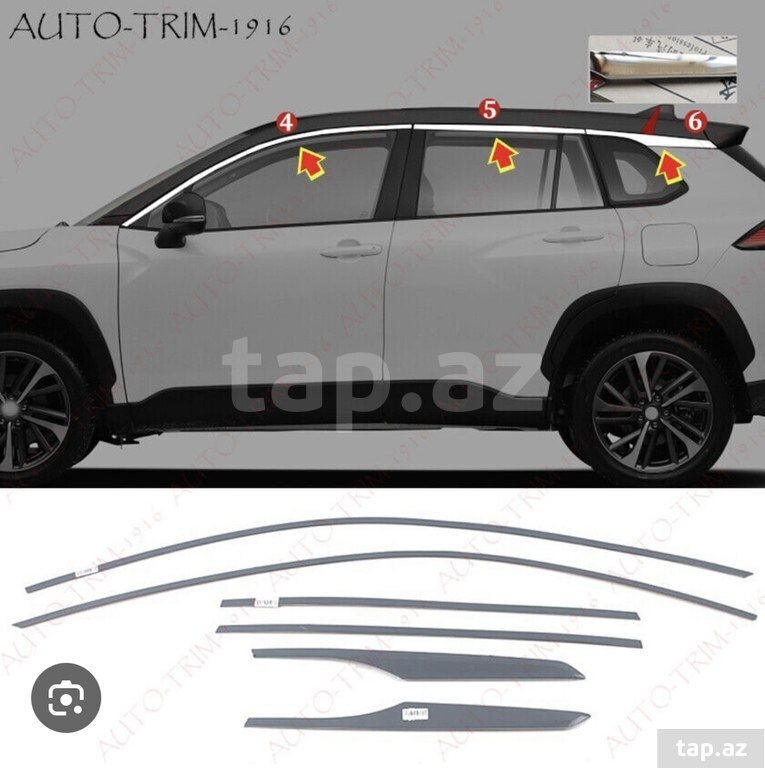 "Toyota Corolla Cross 2024" şüşə qirağı xromu (13)