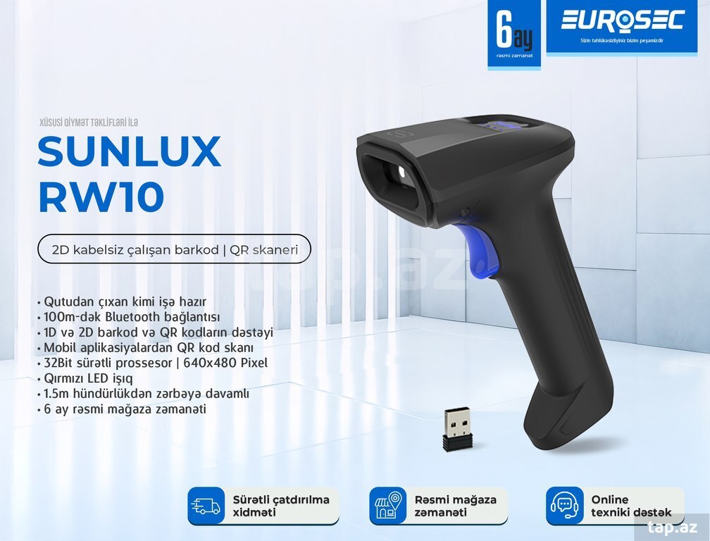 Barkod və QR kod skaneri "Sunlux RW10"