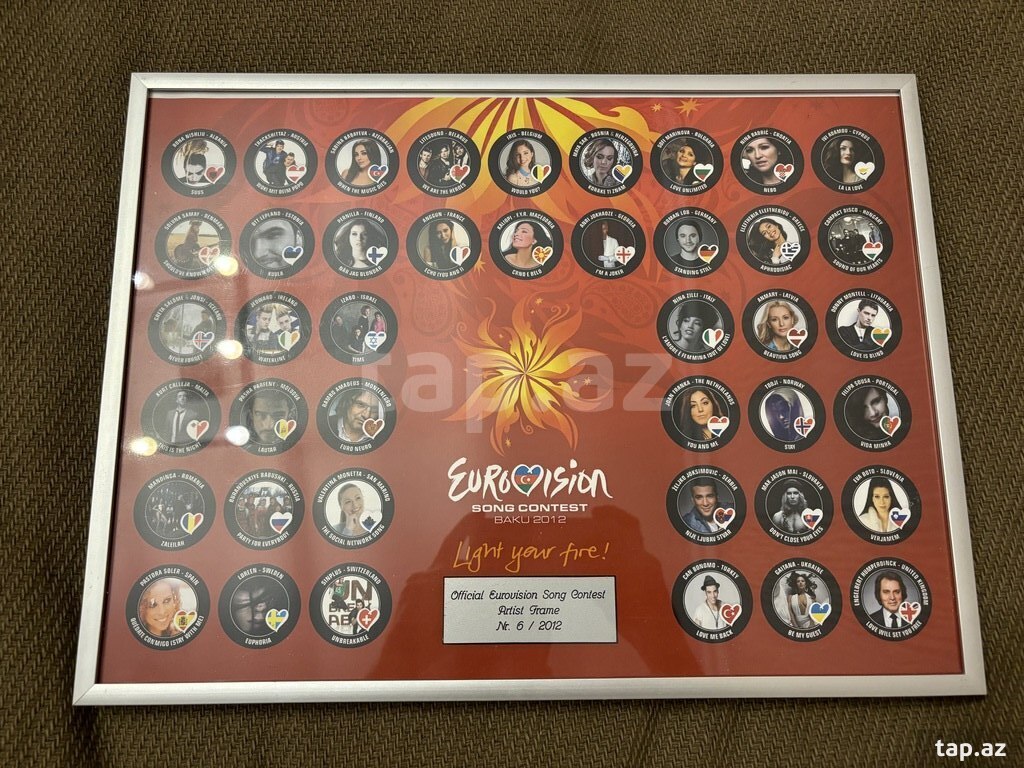 Панно с фотографиями артистов "Eurovision 2012"