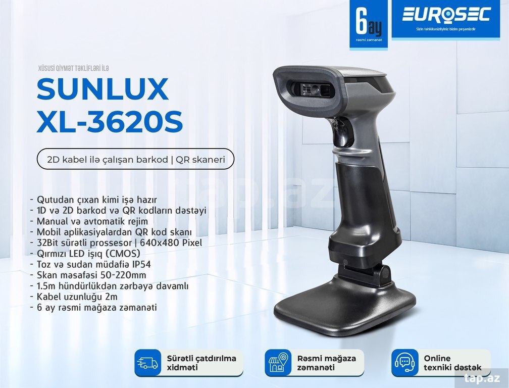 Barkod və QR kod skaneri "Sunlux XL-3620S"