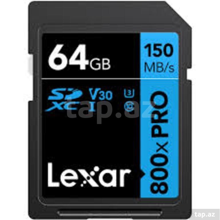Yaddaş kartı "Lexar 64GB 800x PRO UHS-I SDXC Memory Card (BLUE Series)"