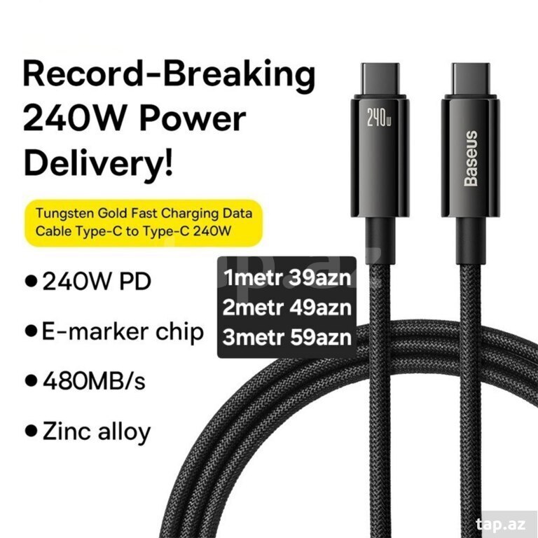 Type-C kabel 240w baseus