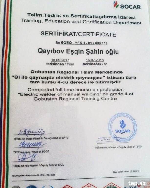 Qaynaqçı işi axtarıram