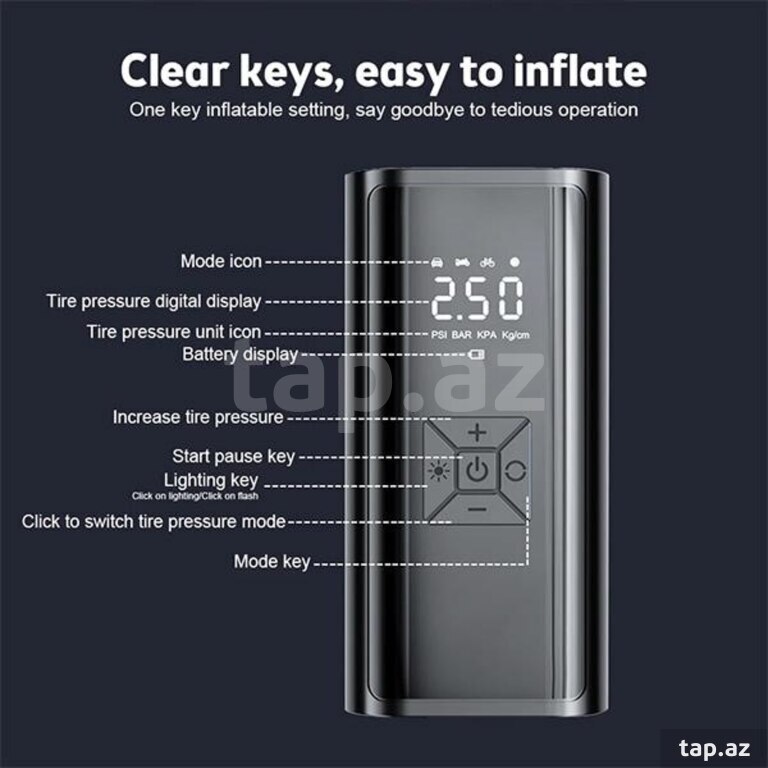 Powerbank funksiyalı təkər nasosları (5)