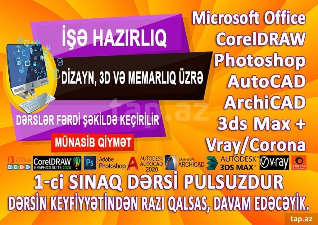 Dizayn, ofis, memarlıq üzrə işə hazırlıq