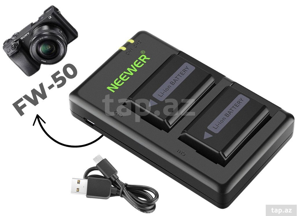 "Neewer" NP-FW50 Sony A7 üçün batareya və adapter dəsti