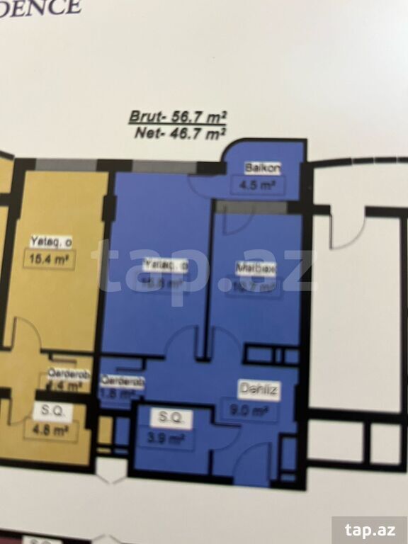 1-otaqlı yeni tikili, Lökbatan qəs. 26, 57 m² (3)