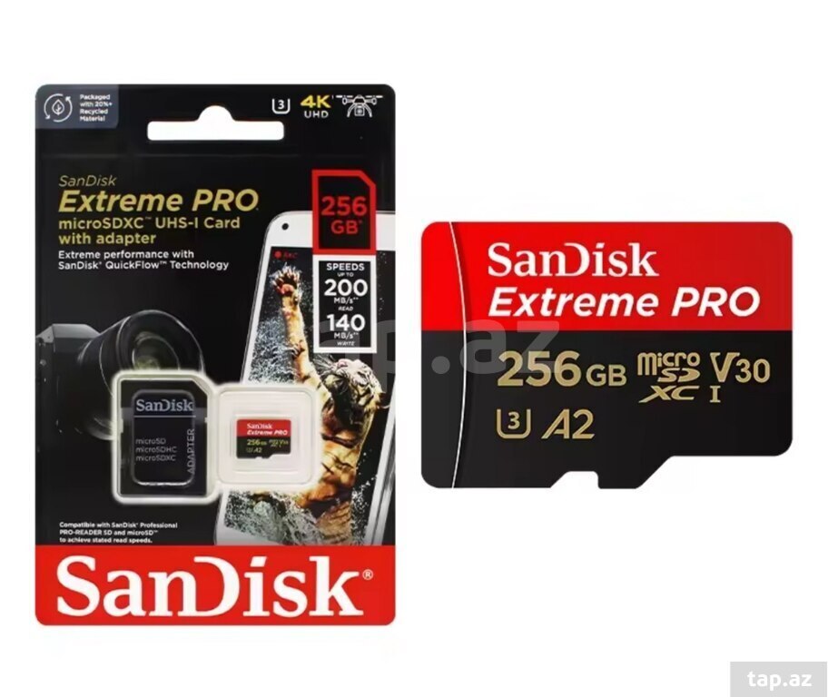 Sandisk Extreme Pro 256 GB Micro kart