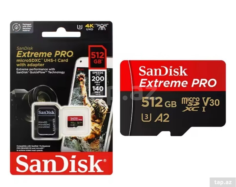 Mikro kart "Sandisk Extreme Pro 512 GB"