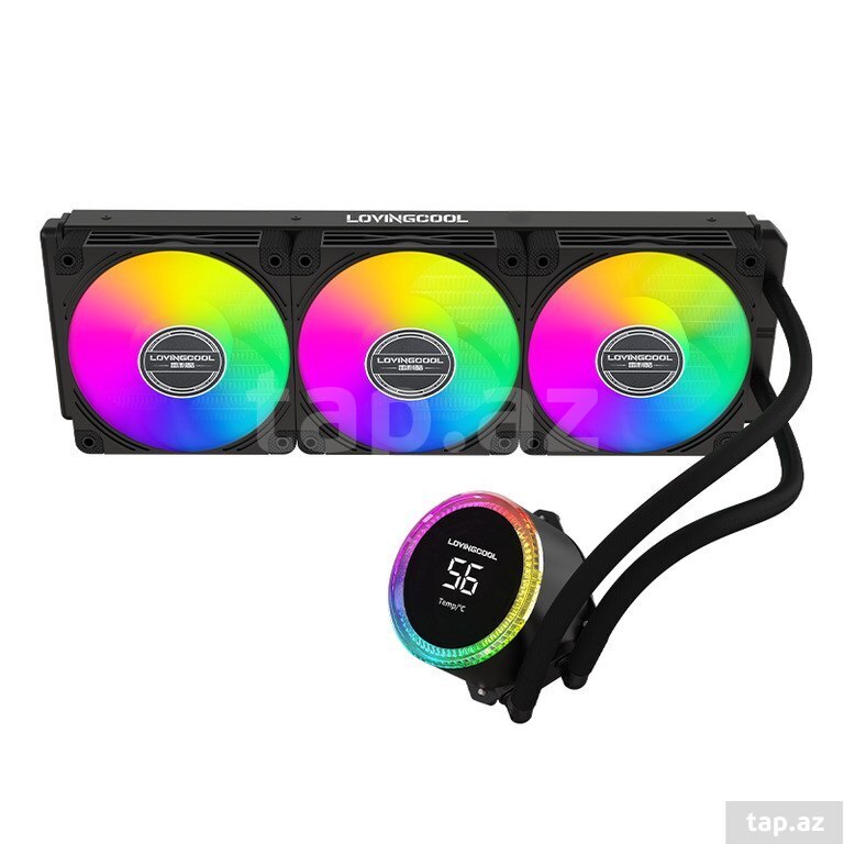 ARGB CPU kuler "LovingCool LC-B360-T2 360 with Temp. Display (Black)" (2)
