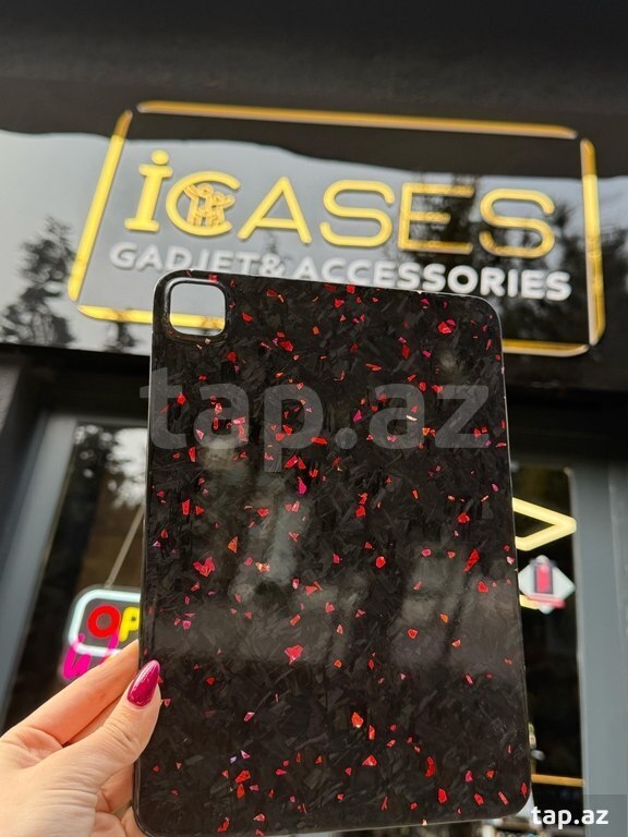 "Apple iPad" case carbon qırmızı