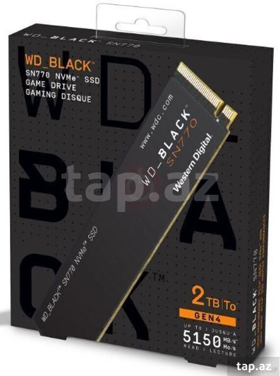 SSD "WD BLACK 2TB SN770 NVMe Gen4 PCIe M.2 2280"