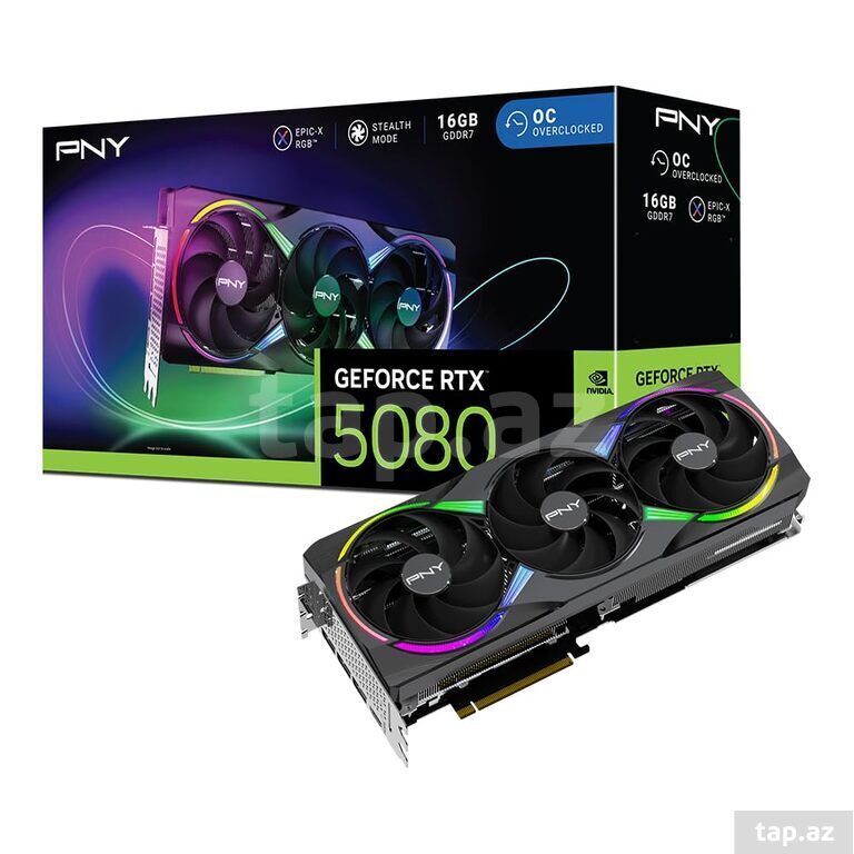 Video kart "PNY TRIPLE FAN GEFORCE RTX 5080 16GB ARGB EPIC-X""