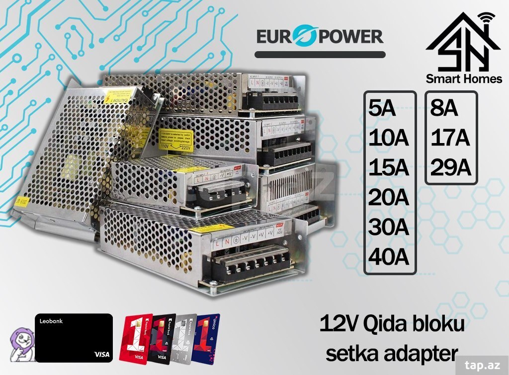 "Europower" 12V adapter qida bloku