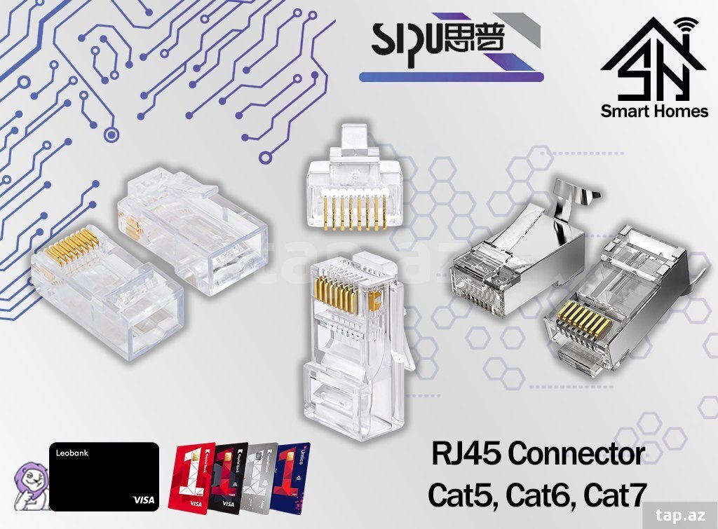"SİPU" RJ45 Connector Cat5, Cat6, Cat7