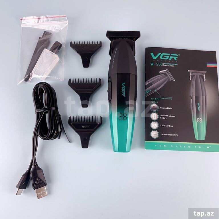 Professional təraş aparatı "VGR 906 2000MAH 9000RPM Ceramic Blades" (12)