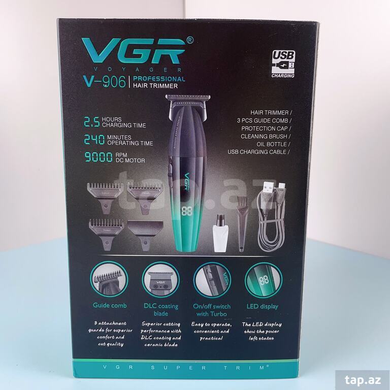 Professional təraş aparatı "VGR 906 2000MAH 9000RPM Ceramic Blades" (10)