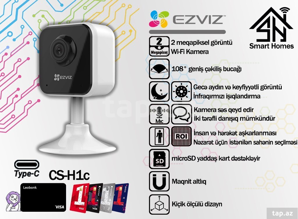 "EZVİZ" CS-H1C wi-fi kamera