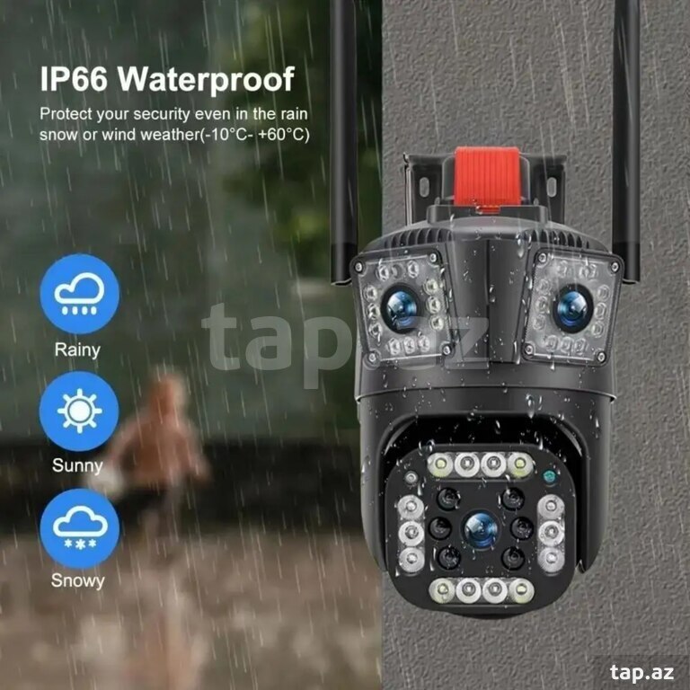 Simsiz 4G sim kartlı PTZ 2 kamera 360° 12MP/4K
