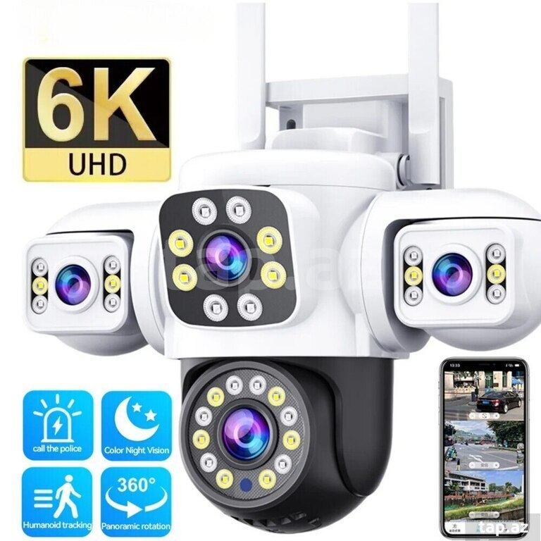 Wi-Fi PTZ kamera 360°FHD 12MP/4K+64GB