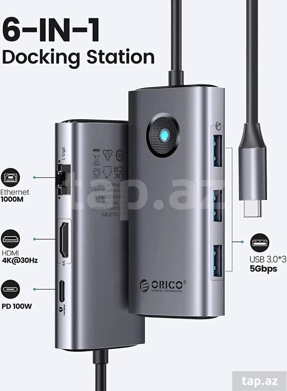 ORICO PW11-6PR 6-in-1 USB-C Hub (2)