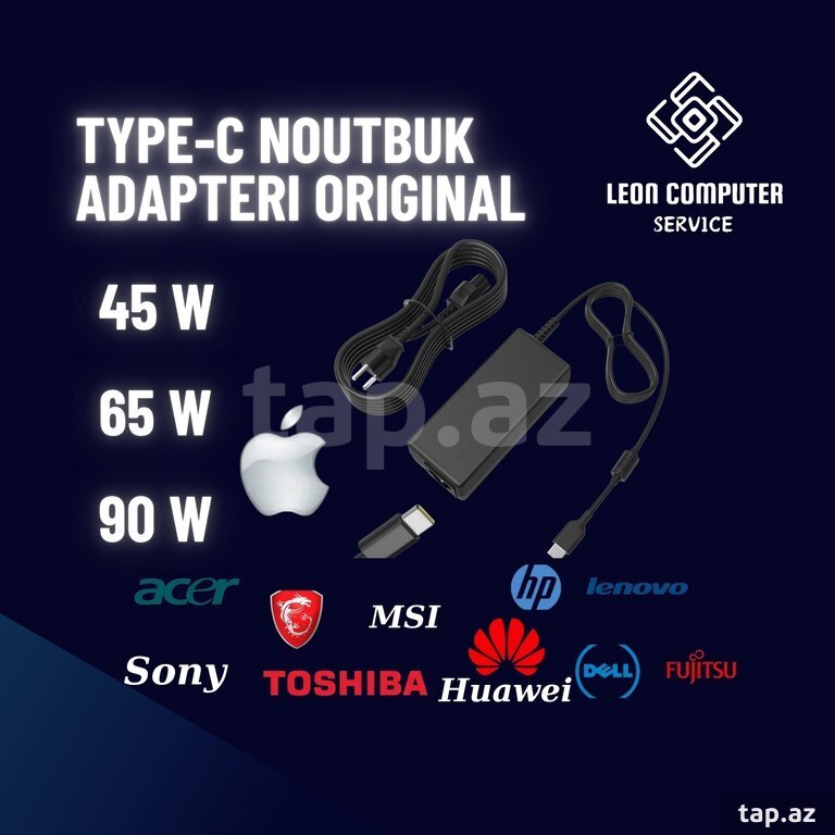 Type-c original noutbuk adapterləri