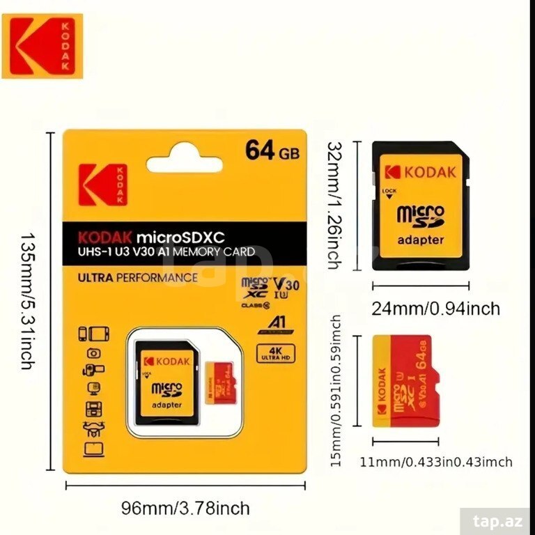 Micro SD cart "KODAK 128GB" (16)