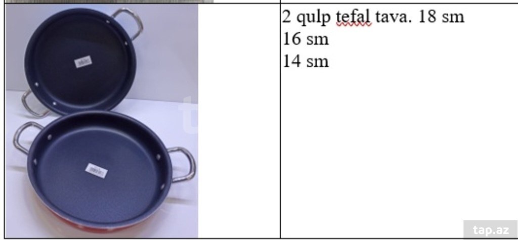 Qranit tavalar "Tefal"