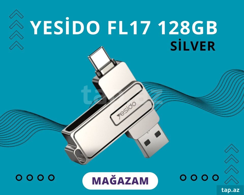 Yesido FL17 128 GB – 2‑in‑1 Type‑C & USB 3.0 Flash Yaddaş