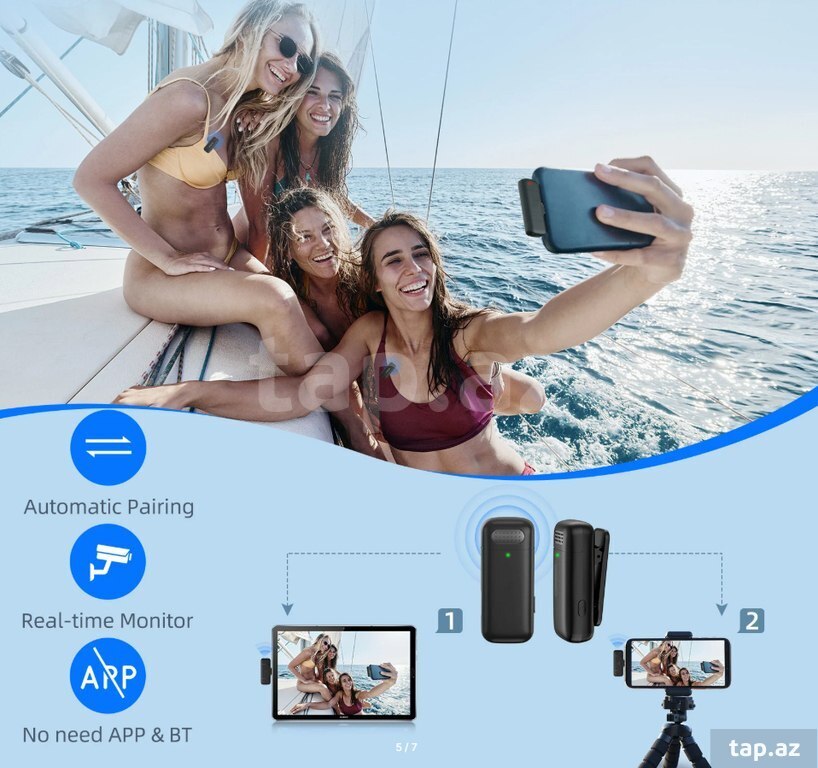 Wireless çüt yaxa mikrofon "Typec" (4)