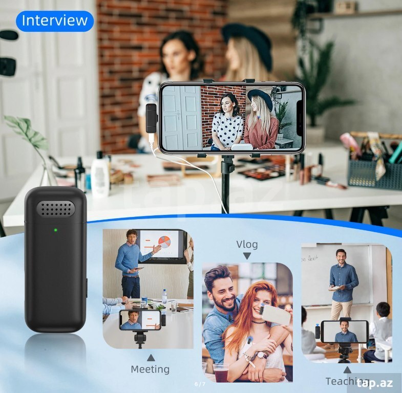Wireless çüt yaxa mikrofon "Typec" (5)