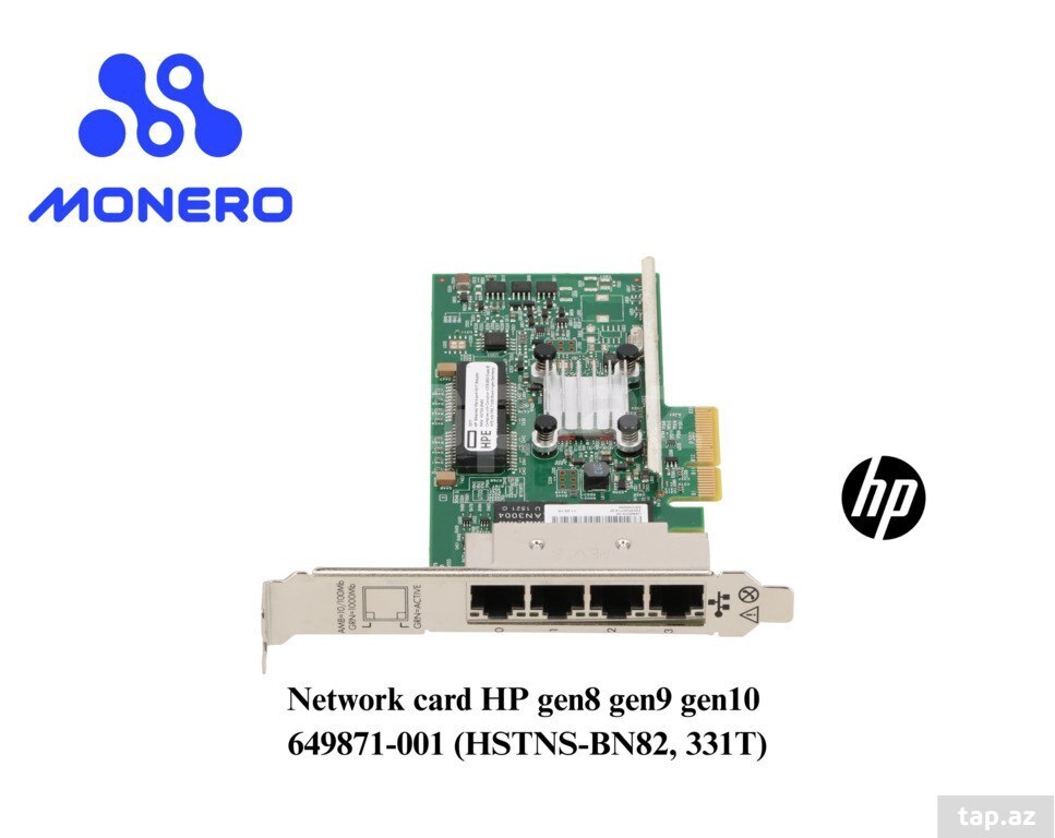 Server şəbəkə kartı "Network card HP gen8 gen9 gen10 649871-001 (HSTNS-BN82, 331T)"